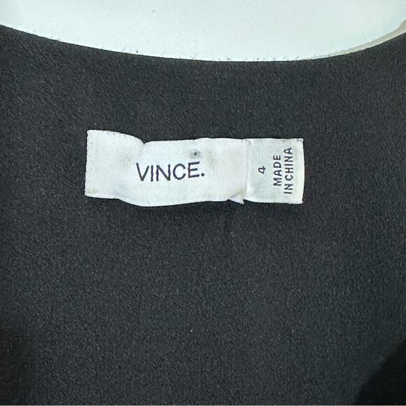 Vince Embroidered Shift Dress Black Minimalist Quiet Luxury Size 4 Small - Picture 10 of 11
